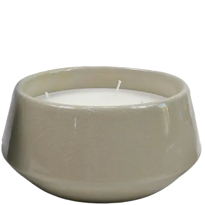 Green-Life ceramic candle jar GF25CJ08011 with crackle glaze finish, offering vintage texture and distinctive surface effect for premium fragrance collections.