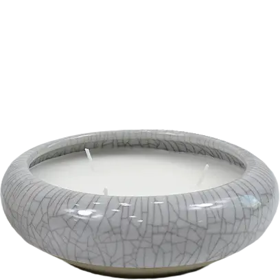 Green-Life ceramic candle jar GF25CJ08111 with crackle glaze finish, offering vintage texture and distinctive surface effect for premium fragrance collections.