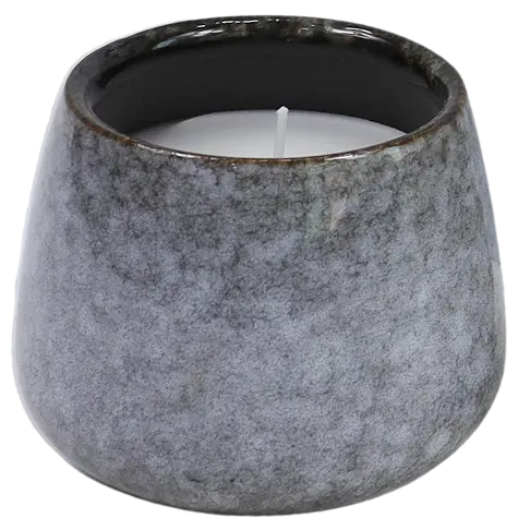 Green-Life ceramic candle jar GF25CJ210 with kiln change glaze, featuring unique reactive finishes for artistic and high-value fragrance product lines.