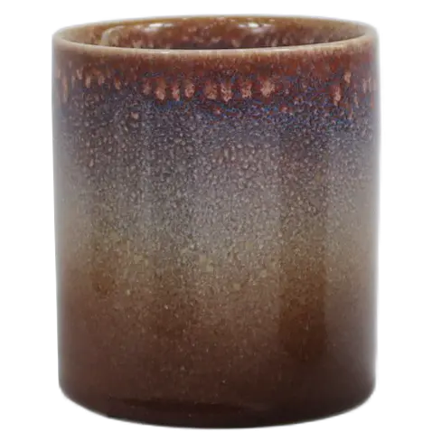 Green-Life ceramic candle jar GF25CJ224 with kiln change glaze, featuring unique reactive finishes for artistic and high-value fragrance product lines.
