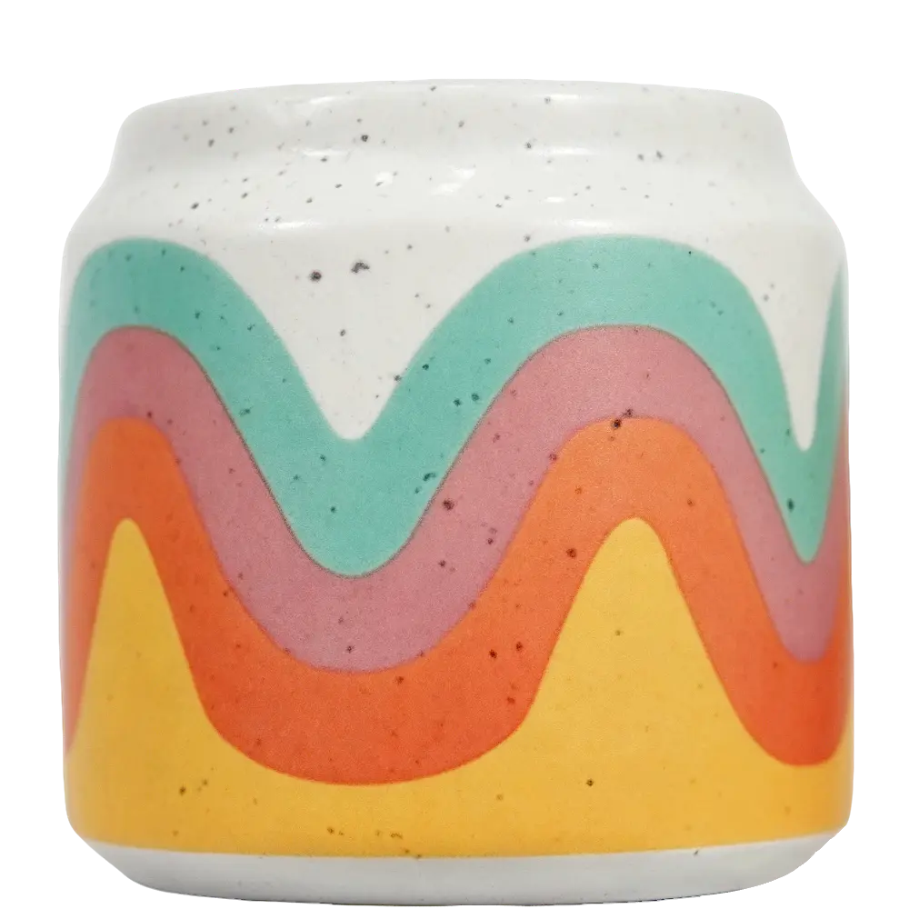 Green-Life ceramic candle jar GF25CJ284 with decal decoration, supporting detailed graphic application and scalable production for private label fragrance brands.