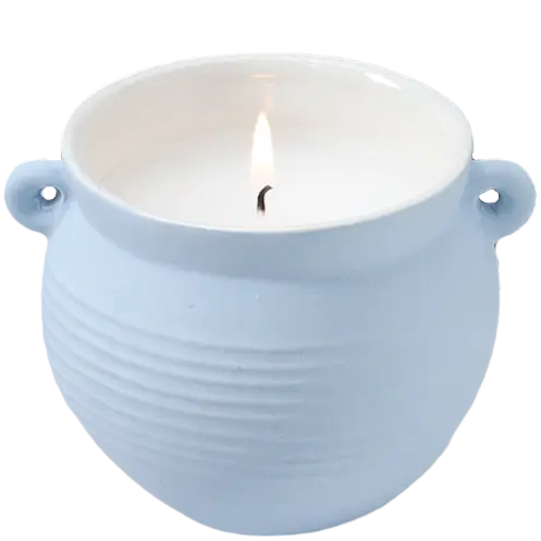 Green-Life ceramic candle jar GF25CJ302 with matte glaze surface, designed for modern minimalist fragrance collections and clean brand positioning.