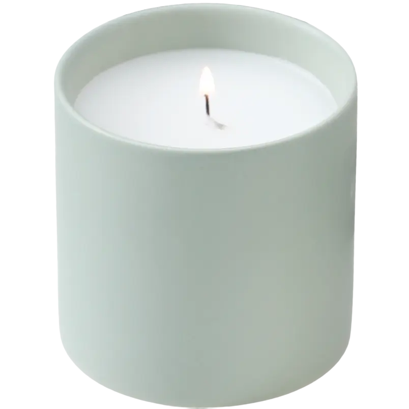 Green-Life ceramic candle jar GF25CJ313 with color glaze finish, supporting mass customization and consistent production for private label fragrance brands.