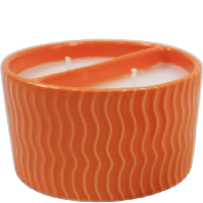 Green-Life ceramic candle jar GF25CJ319 with color glaze finish, supporting mass customization and consistent production for private label fragrance brands.
