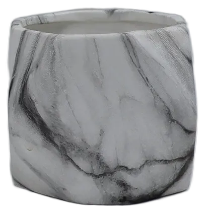 Green-Life ceramic candle jar GF25CJ328 with marble swirl effect, offering natural stone-like patterns for premium fragrance branding and differentiation.