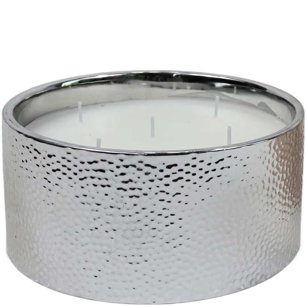 Green-Life ceramic candle jar GF25CJ336 with electroplated finish, delivering metallic shine and high-end positioning for luxury fragrance product lines.