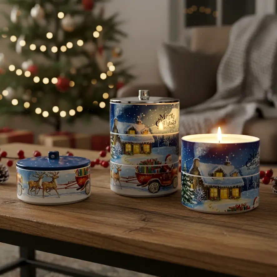 Green-Life ceramic candle jar GL25CJ741 with stackable design, enabling modular scent combinations and flexible product concepts for OEM and private label fragrance brands.