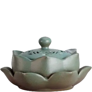 Green-Life ceramic coil incense burner GF24DS247C98 in oriental style, suitable for traditional incense use and cultural fragrance markets with customizable design options