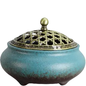 Green-Life kiln change glaze coil incense burner GF24IB489 featuring unique glaze effects for premium fragrance collections and handcrafted product lines