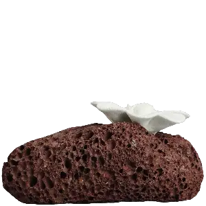 Green-Life ceramic flower diffuser GF26DS151C30 with handcrafted ceramic flower and porous lava stone base, designed for natural fragrance diffusion in home, desktop, car, and vehicle scent programs.