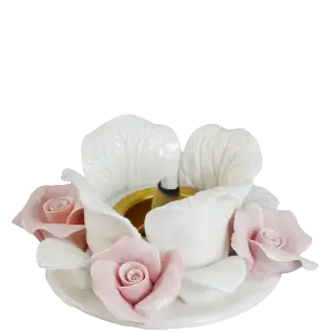 Green-Life handcrafted ceramic flower incense cone holder GFH24078C110 designed for decorative fragrance collections and premium gift-oriented product lines