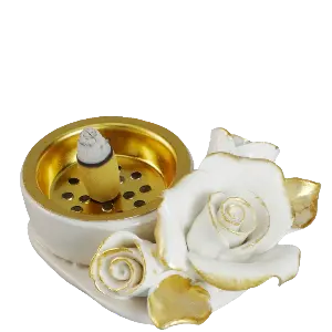 Green-Life handcrafted ceramic flower incense cone holder GFH24086C110 designed for decorative fragrance collections and premium gift-oriented product lines