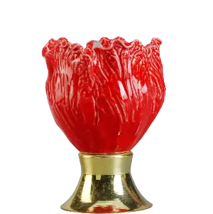 Green-Life handcrafted ceramic flower incense cone holder GFH24089C110 designed for decorative fragrance collections and premium gift-oriented product lines