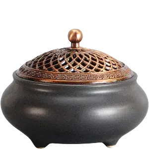 Green-Life matte glaze coil incense burner GF24IB490 offering modern surface finish and stable burning structure for scalable fragrance product lines