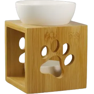 Green-Life ceramic oil burner GKC1934C27 with bamboo frame structure designed for stable heat support and natural style fragrance product lines for private label and retail programs.