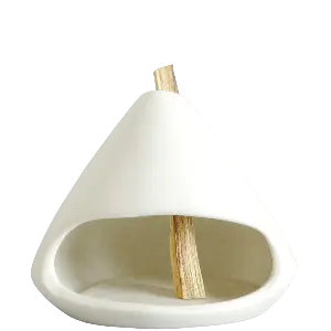 Green-Life ceramic palo santo holder GF24CO208C106 in traditional style designed for safe wood incense burning in wellness and lifestyle fragrance products