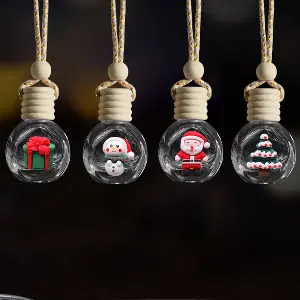 Green-Life glass bottle car air freshener GF25DS145 with silicone ornament hanging diffuser design, suitable for vehicle interiors and decorative fragrance applications.