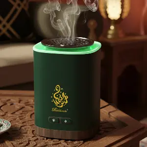Green-Life USB powered electric bakhoor burner GF25EA912EA47 combining metal and plastic structure, designed for portable use including vehicle and travel fragrance solutions