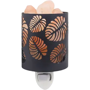 Green-Life metal plug-in salt warmer GF24ES1487E14 designed for heating salt crystals and wax melts, offering dual-use fragrance and ambient lighting for wellness and specialty retail markets.