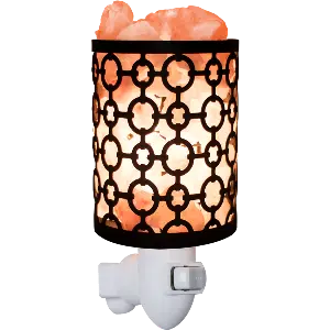 Green-Life metal plug-in salt warmer GF24ES1493E14 designed for heating salt crystals and wax melts, offering dual-use fragrance and ambient lighting for wellness and specialty retail markets.