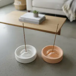 Green-Life plaster incense stick holder GF02134C112 with lightweight modern form, suitable for fragrance brands seeking flexible design options and low MOQ accessory extensions