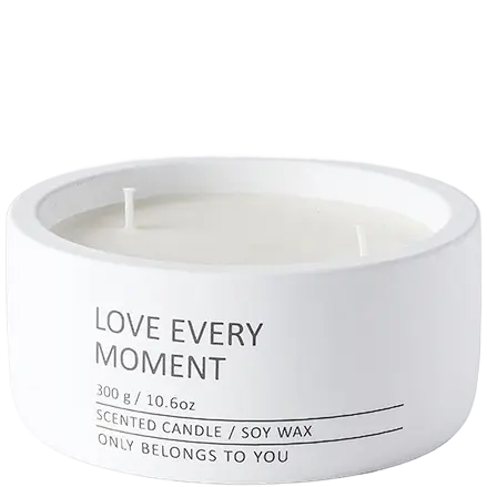 Green-Life cement candle jar GF25CJ039 featuring text and quote elements, designed for bold message-driven fragrance products and brand storytelling collections.