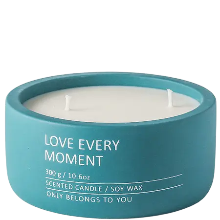 Green-Life cement candle jar GF25CJ041 featuring text and quote elements, designed for bold message-driven fragrance products and brand storytelling collections.