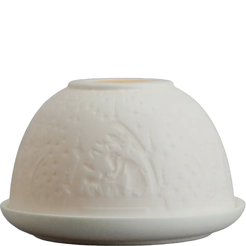 Green-Life dome shape luminary candle holder GF23B693C02 creating full-surface glow effect, designed to enhance ambient lighting and increase perceived value in candle gift collections.