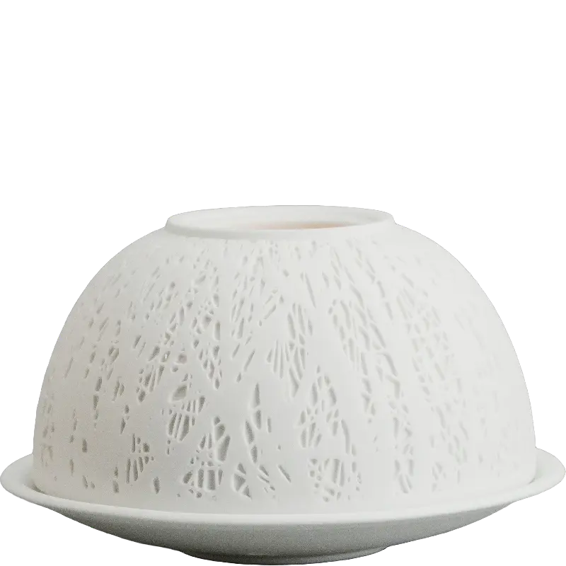 Green-Life dome shape luminary candle holder GF23B693C07 creating full-surface glow effect, designed to enhance ambient lighting and increase perceived value in candle gift collections.