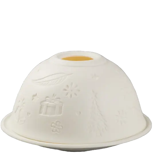 Green-Life dome shape luminary candle holder GF23B693C10 creating full-surface glow effect, designed to enhance ambient lighting and increase perceived value in candle gift collections.