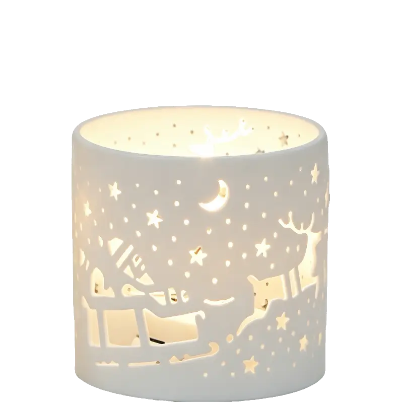 Green-Life unglazed porcelain luminary candle holder GF25CH531 offering soft diffused light, ideal for minimalist fragrance brands seeking natural and understated product lines.