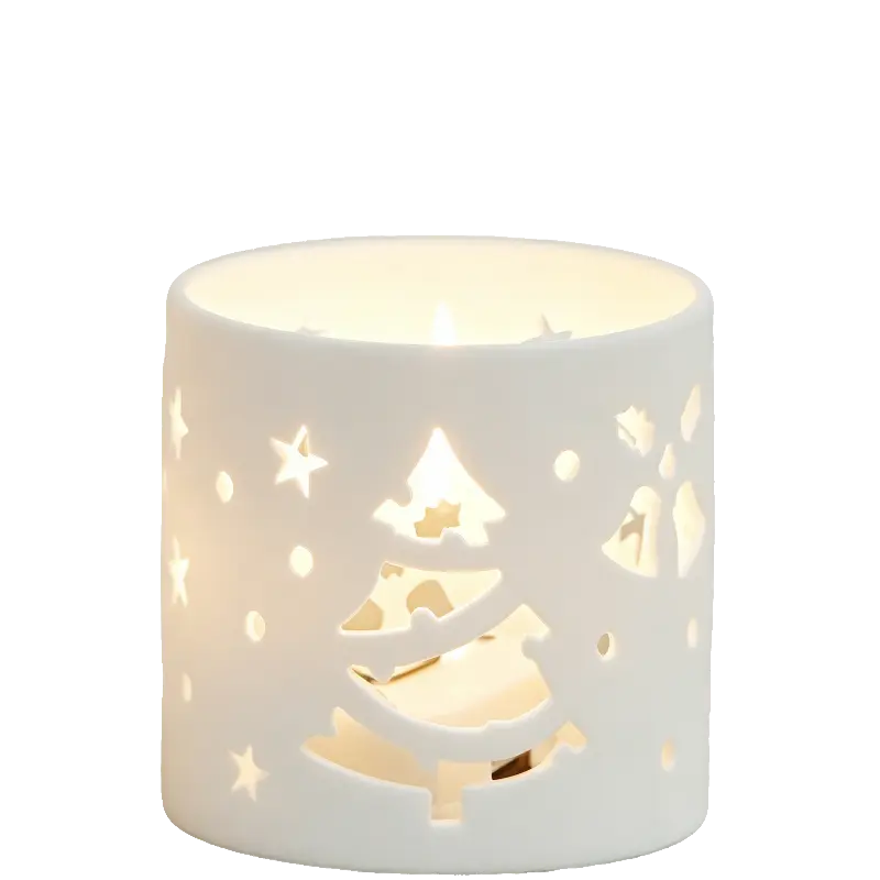 Green-Life unglazed porcelain luminary candle holder GF25CH524 offering soft diffused light, ideal for minimalist fragrance brands seeking natural and understated product lines.