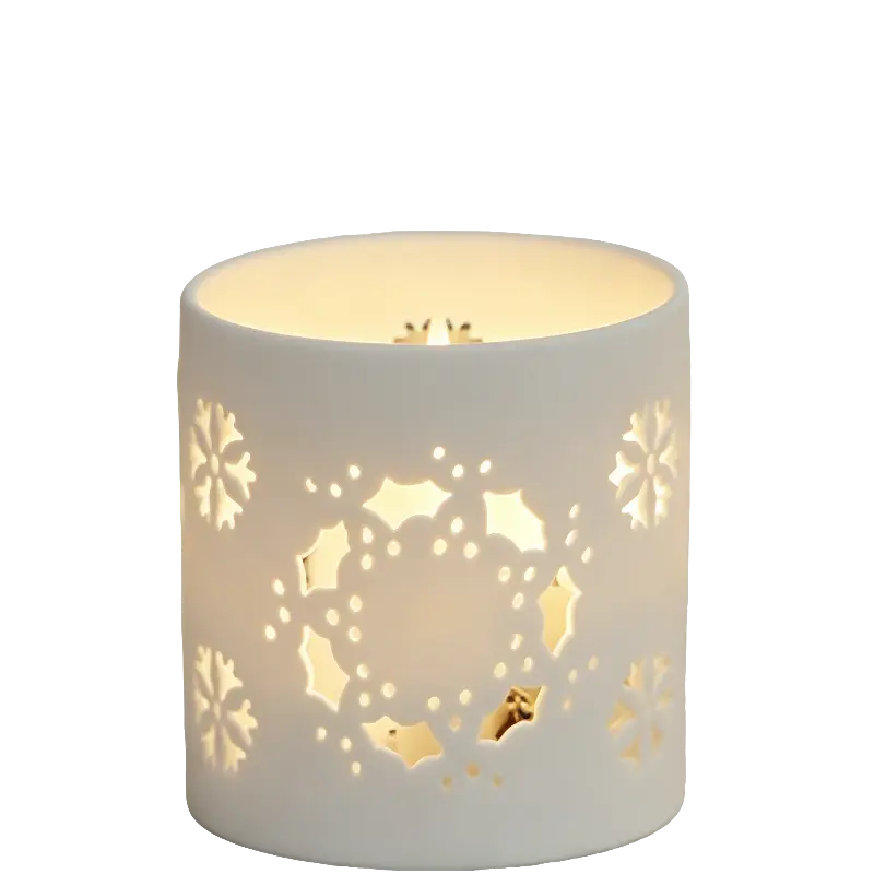 Green-Life unglazed porcelain luminary candle holder GF25CH527 offering soft diffused light, ideal for minimalist fragrance brands seeking natural and understated product lines.