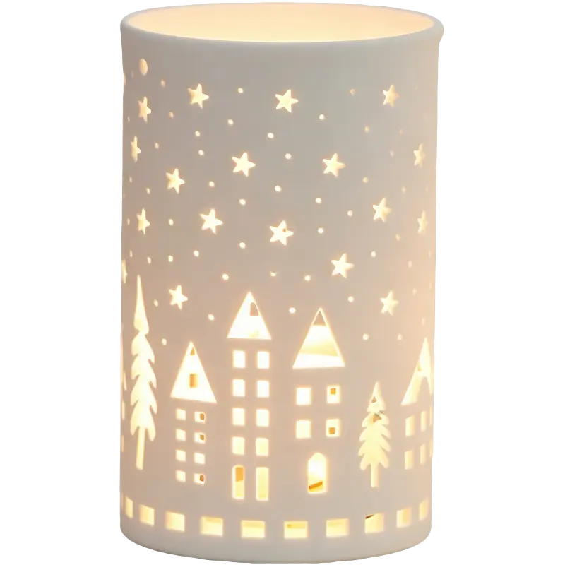 Green-Life unglazed porcelain luminary candle holder GF25CH528 offering soft diffused light, ideal for minimalist fragrance brands seeking natural and understated product lines.