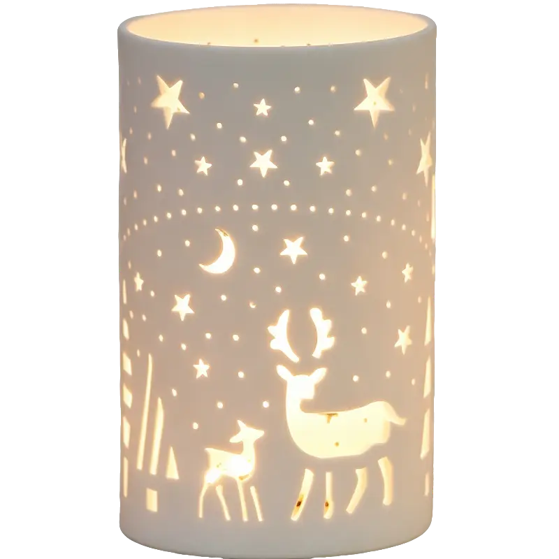 Green-Life unglazed porcelain luminary candle holder GF25CH530 offering soft diffused light, ideal for minimalist fragrance brands seeking natural and understated product lines.