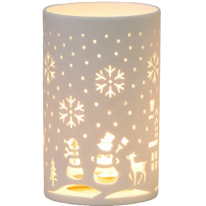 Green-Life unglazed porcelain luminary candle holder GF25CH531 offering soft diffused light, ideal for minimalist fragrance brands seeking natural and understated product lines.