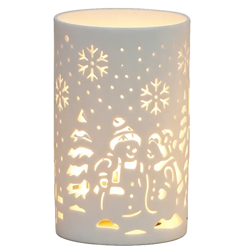 Green-Life unglazed porcelain luminary candle holder GF25CH532 offering soft diffused light, ideal for minimalist fragrance brands seeking natural and understated product lines.