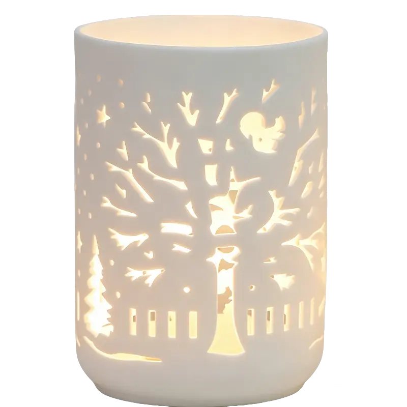 Green-Life unglazed porcelain luminary candle holder GF25CH533 offering soft diffused light, ideal for minimalist fragrance brands seeking natural and understated product lines.