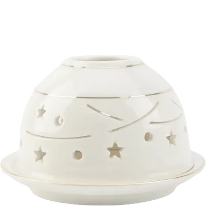 Green-Life dome shape luminary candle holder GF25CH537 creating full-surface glow effect, designed to enhance ambient lighting and increase perceived value in candle gift collections.