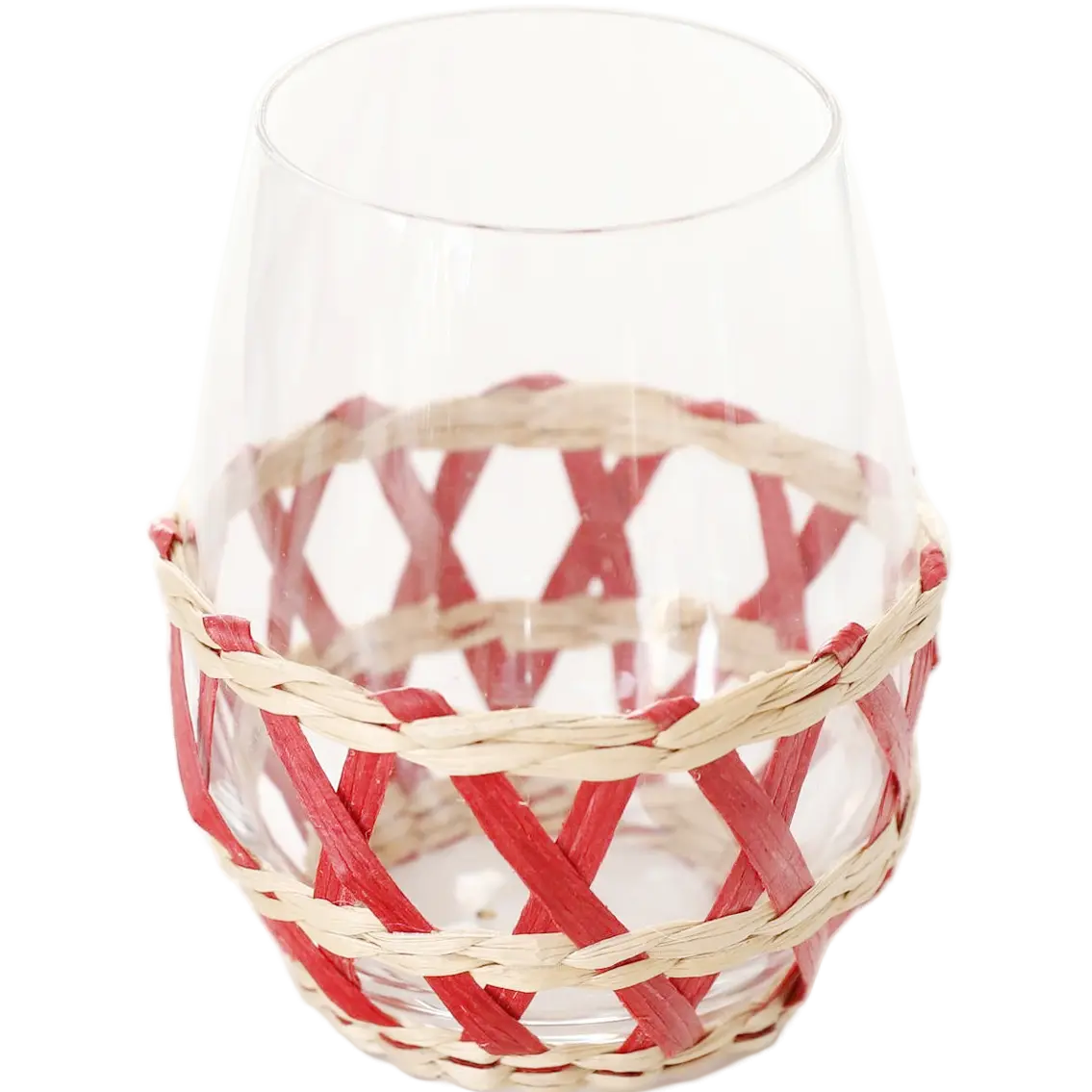 Green-Life glass candle jar with woven style outer layer, combining transparency with natural texture for lifestyle fragrance collections.