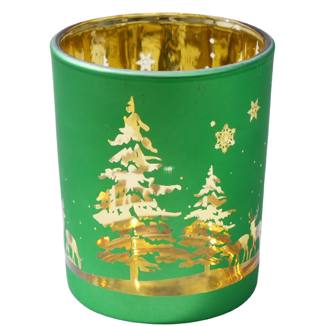 Green-Life glass luminary candle holder GF25CH504 with laser engraving, enabling precise light projection and refined surface effects for premium private label candle collections.