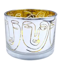 Green-Life glass luminary candle holder GF25CH506 with laser engraving, enabling precise light projection and refined surface effects for premium private label candle collections.