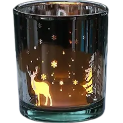 Green-Life glass luminary candle holder GF25CH508 with laser engraving, enabling precise light projection and refined surface effects for premium private label candle collections.