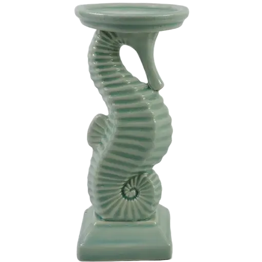 Green-Life ceramic candle stick holder GF20160 with ocean and marine theme, designed for coastal collections and seasonal fragrance product development.