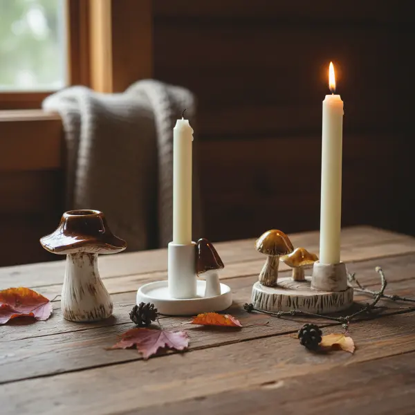Green-Life ceramic candle stick holder GF24CH109C59 with nature inspired forms, supporting lifestyle and botanical candle collections for private label development.