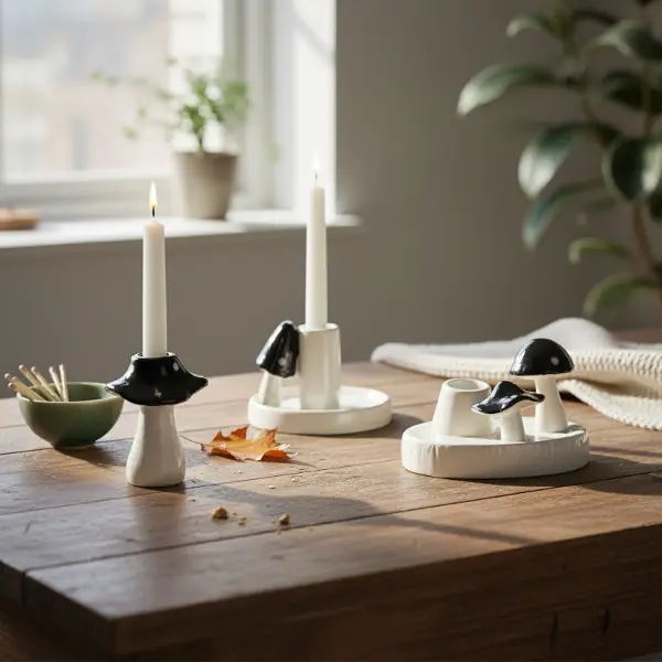 Green-Life ceramic candle stick holder GF24CH584C59 with nature inspired forms, supporting lifestyle and botanical candle collections for private label development.