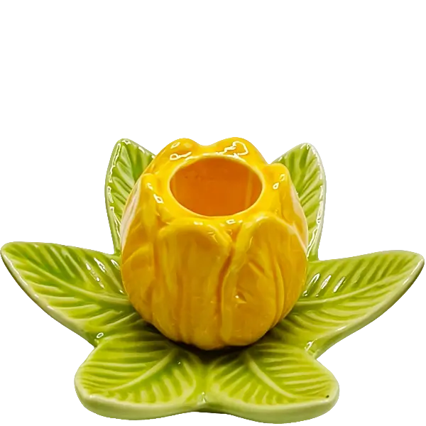 Green-Life ceramic candle stick holder GF25CH753 with nature inspired forms, supporting lifestyle and botanical candle collections for private label development.