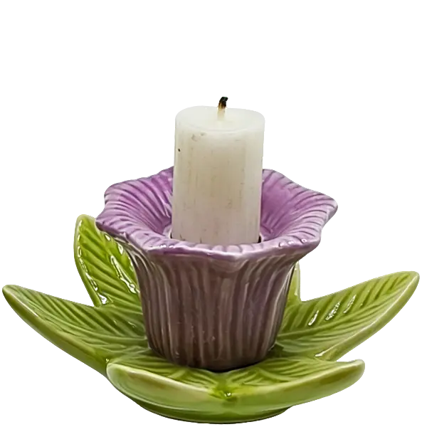 Green-Life ceramic candle stick holder GF25CH7551 with nature inspired forms, supporting lifestyle and botanical candle collections for private label development.