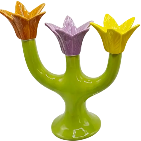 Green-Life ceramic candle stick holder GF25CH759 with nature inspired forms, supporting lifestyle and botanical candle collections for private label development.