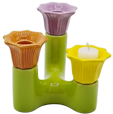 Green-Life ceramic candle stick holder GF25CH762 with nature inspired forms, supporting lifestyle and botanical candle collections for private label development.
